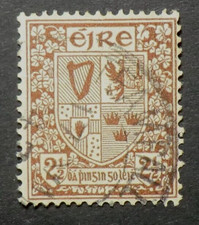 Ireland 110 used 1941 2 1/2p Coat of Arms Celtic Eire harp lion rampant wmk. 262