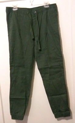 Galaxy by Harvic Women's Stretch Twill Olive Jogger Pant Medium M