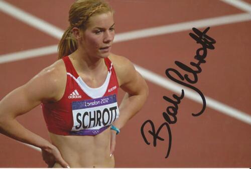 ATHLETICS: BEATE SCHROTT SIGNED 6x4 ACTION PHOTO+COA *AUSTRIA* *LONDON 2012* - Picture 1 of 1