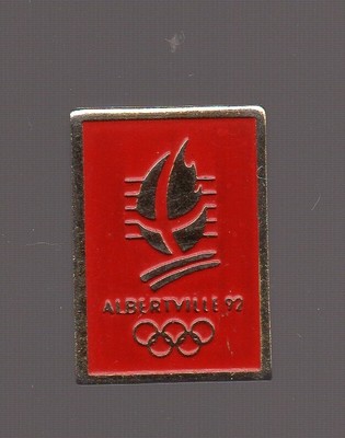 Pin's Jeux Olympiques Albertville 92 – Époxy Doré, 1,4 Cm, Signé SP