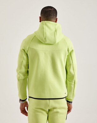 NWT MEN NIKE TECH FULL-ZIP FLEECE WINDRUNNER Light Lemon Twist