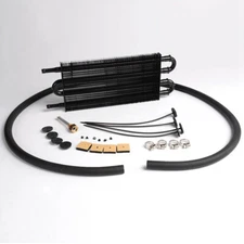 Transmission Oil Cooler+Hose /Mounting Kit 4 Row Radiator Auto-Manual Aluminum
