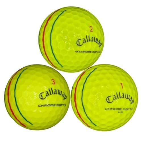 Callaway Chrome Soft Mix Triple Track Yellow AAAA Near Mint 36 Used GolfBalls 4A
