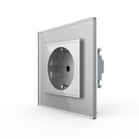 Glas Schuko Steckdose Steckdosen Glasrahmen Wandsteckdose In Grau Livolo
