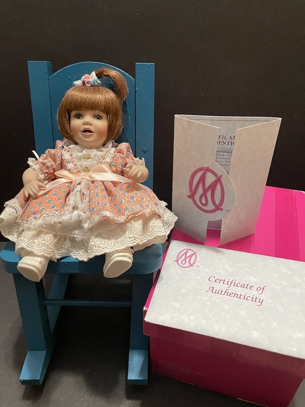 Marie Osmond Tiny Tot Doll In Original Box And Blue Rocker 