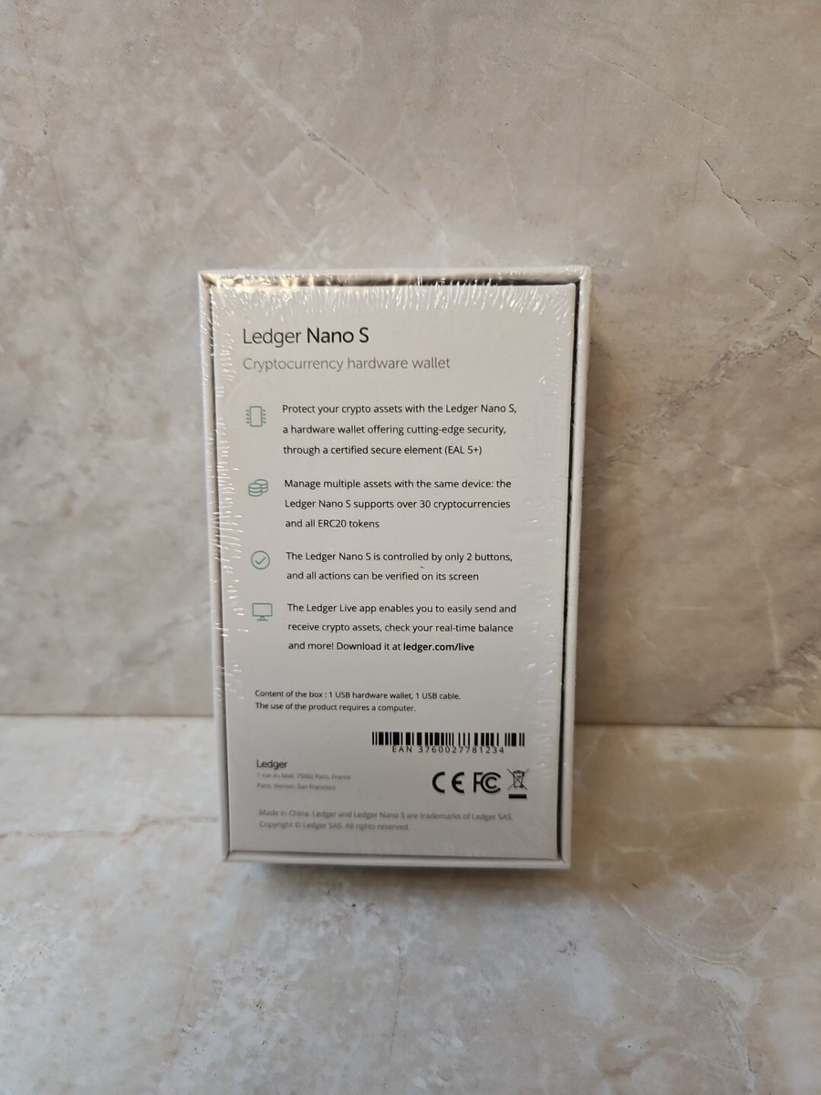 Ledger Nano S Cryptocurrency Hardware Wallet - New, in sealed box  3760027781234| eBay