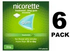 6 X Nicorette Gum 4mg Freshmint 210 Pieces ""FREE SHIP TO USA""