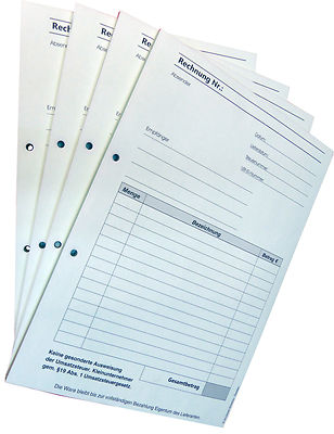 1x RECHNUNGSBLOCK Kleinunternehmer, DIN A4, SD 2x50 BLATT, RECHNUNG (22635)