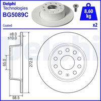 2X Delphi BG5089C Bremsscheibe FüR Audi Seat Skoda Vw
