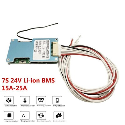 7S 24V 15A-25A Li-ion Lithium 18650 Battery BMS Protection Board W/ NTC Sensor
