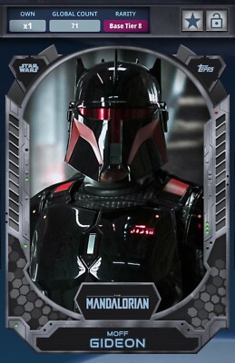 Topps Star Wars Card Trader 2024 Moff Gideon T8 Black Base 75cc Digital