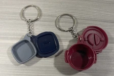 Tupperware Keychain Set of 2 Mini Micro Steam Micropro Grill Original Bags New!