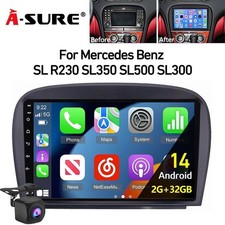 Android 14 For Mercedes-Benz R230 SL350 SL500 Car Stereo Radio 32GB CarPlay +CAM