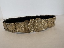 Ottoman Empire Antique Brass Belt Velvet Articulated 27 Inch 18th Century 