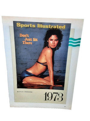1989 SI Swimsuit Print Ad Dayle Haddon 1973 Vintage Dont Just Sit There