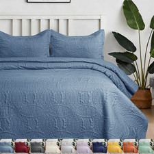Luxury Bedspread Bedding Set 3 Piece Quilted Coverlet Bed Throw Queen King Size