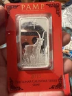2015 PAMP Suisse 1 Oz Silver Lunar Year Goat Silver Bar In Assay