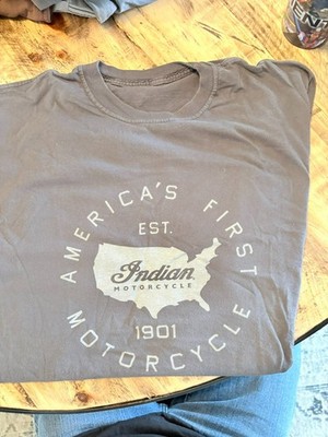 XXL T-shirt Pre-owned grey IMC T with Indian Motorcycle Logo on front