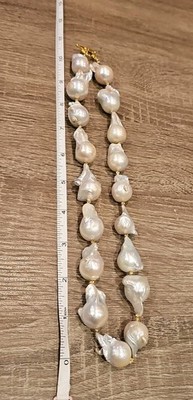 Baroque Pearl Necklace, Fireball Pearl Necklace,Large Freshwater