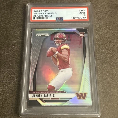 2024 Panini Prizm Prizms Silver #347 Jayden Daniels RC Rookie PSA 9 MINT