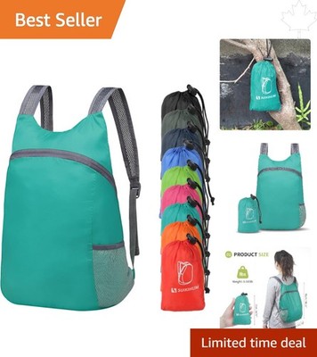 Water-Resistant 20L Lake Blue Folding Backpack - Perfect for Outdoor Adventures