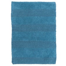 Knightsbridge Stylish Wide Cut Design Cotton Bath Rug 17" X 24" Aqua