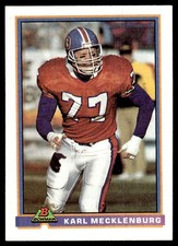 Karl Mecklenburg 1991 Bowman #133 Denver Broncos 32293 Football Card