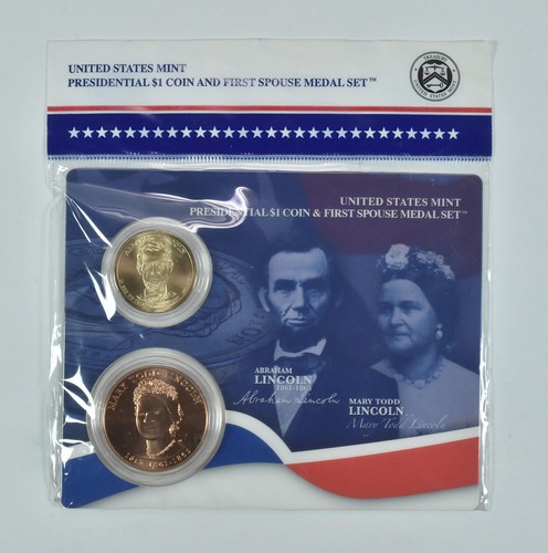2010 Presidential $1 & First Spouse Medal Set Abraham & Mary Todd Lincoln