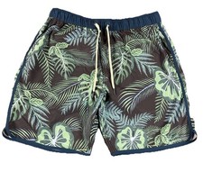 Men's Fair Harbor The Anchor 8" Lined Shorts Size Large Floral Print Green/Black