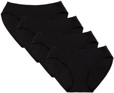 Members Mark Womens Hipsters 4-Pack Black Size XL