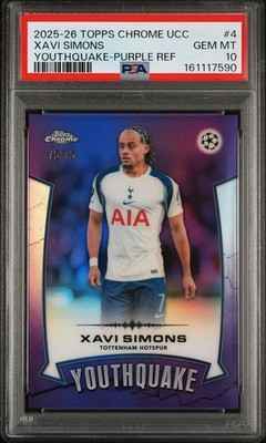 PSA 10 Xavi Simons 2025-26 Topps Chrome UCC Youthquake Purple 75/75 Pop 1