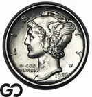 1920 Mercury Dime, Satin Luster Choice BU++ FB, Full Bands