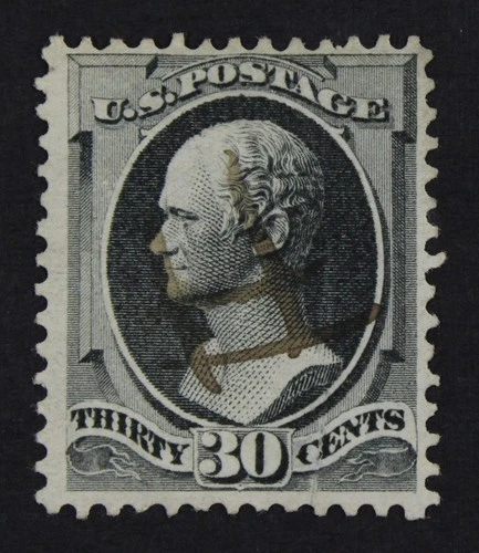 CKStamps: US Stamps Collection Scott#165 30c Hamilton Used Spot Thin Signed