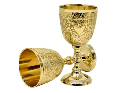 Handmade Solid Brass Wine Goblet Royal Medieval Chalice Vintage Decor Wine Cup