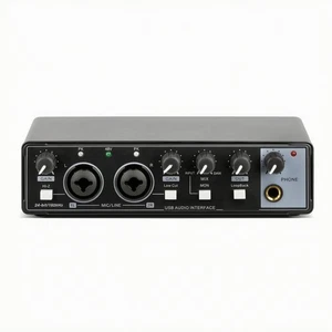USB Interface audio Zero-Latency Sound Card Faible bruit pour la radiodiffusion en direct