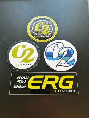 Concept 2 Stickers (Lot of 4 C2 stickers - Row,Ski,Bike,ERG)
