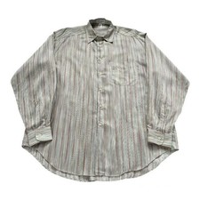 80s Giorgio Armani Rayon Silk Shirt Size 16/41 White Vintage Made in Italy
