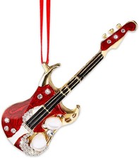 Guitar Ornaments for Christmas Tree - Metal A-red