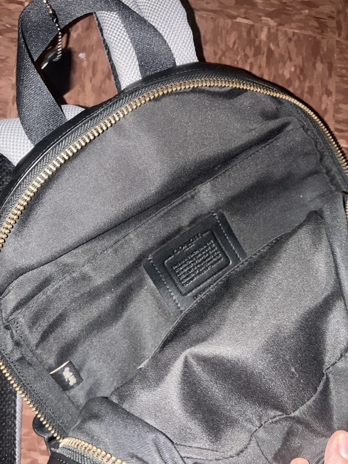 Gray Coach Backpack Leather Black - image 5