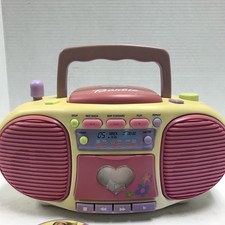 Vintage Barbie Dance With Me Talking Boombox 4 CD  s Working BE-160