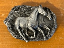 VTG 1983 Horse Belt Buckle Western Cowboy Native American C-146 USA Free Ship