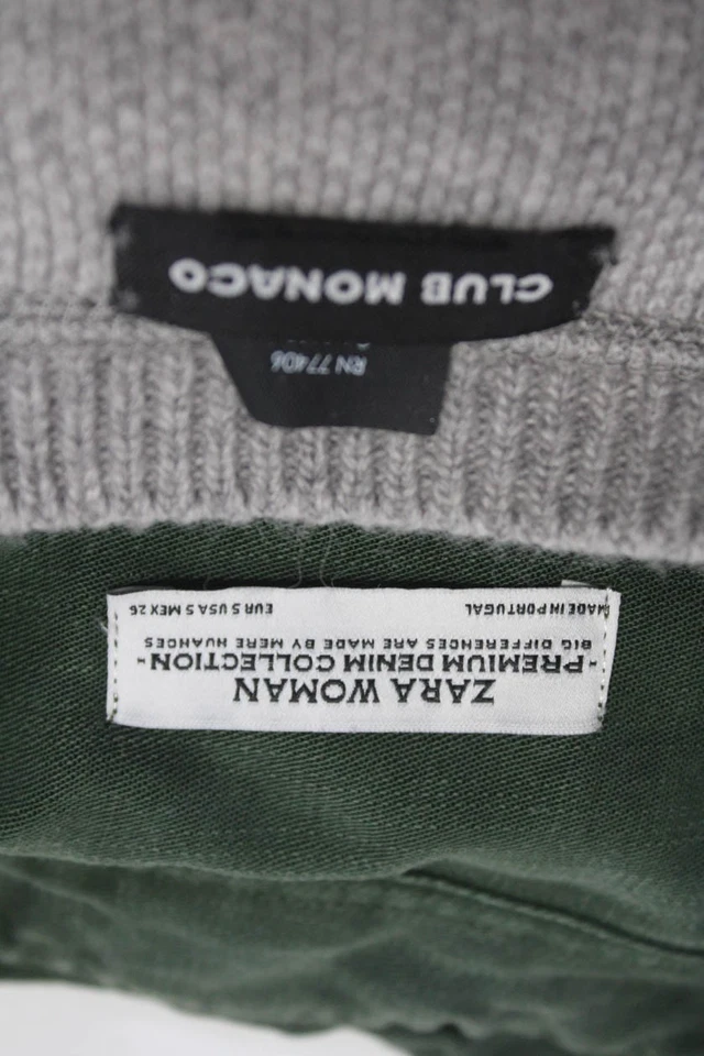 Vestido Camisa Zara Mujer Club Monaco Mujer Abotonada Verde Gris Talla S Lote 2 Foto 3 de 3