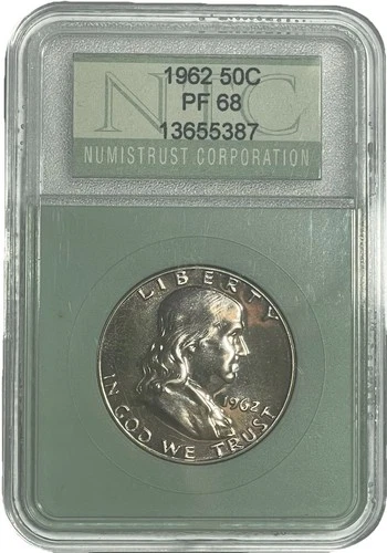 1962 Franklin Half Dollar Proof .50c NTC PF 68 90% Silver