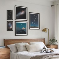 Fertiges Bilder Set Im Rahmen Kosmische Landschaften Bei Nacht Schwarz Rahmen
