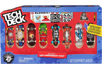 Tech Deck 6067138 25th Anniversary 8-Pack Fingerboards with Exclusive Figure