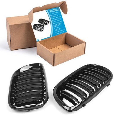 2x Kühlergrill Sport Grill Nieren Doppelsteg für BMW X5 E70 X6 E71 Glanz Schwarz