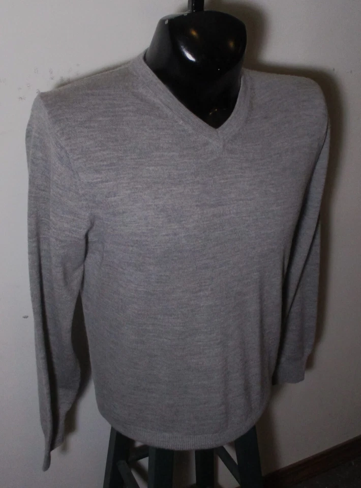 Suéter de lana merino 100% gris GARRET SCOTT Talla M Foto 3 de 4