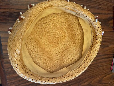 VINTAGE! LADIES BEIGE BEADED HAT | eBay display picture 2