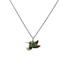 Designer SU Sterling Silver & Rhinestone Hummingbird 18? Necklace! 200