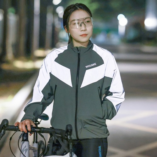 WOSAWE Unisex Cycling Reflective Jacket Breathable Windproof Stretch Cuffs & Hem - Picture 10 of 16